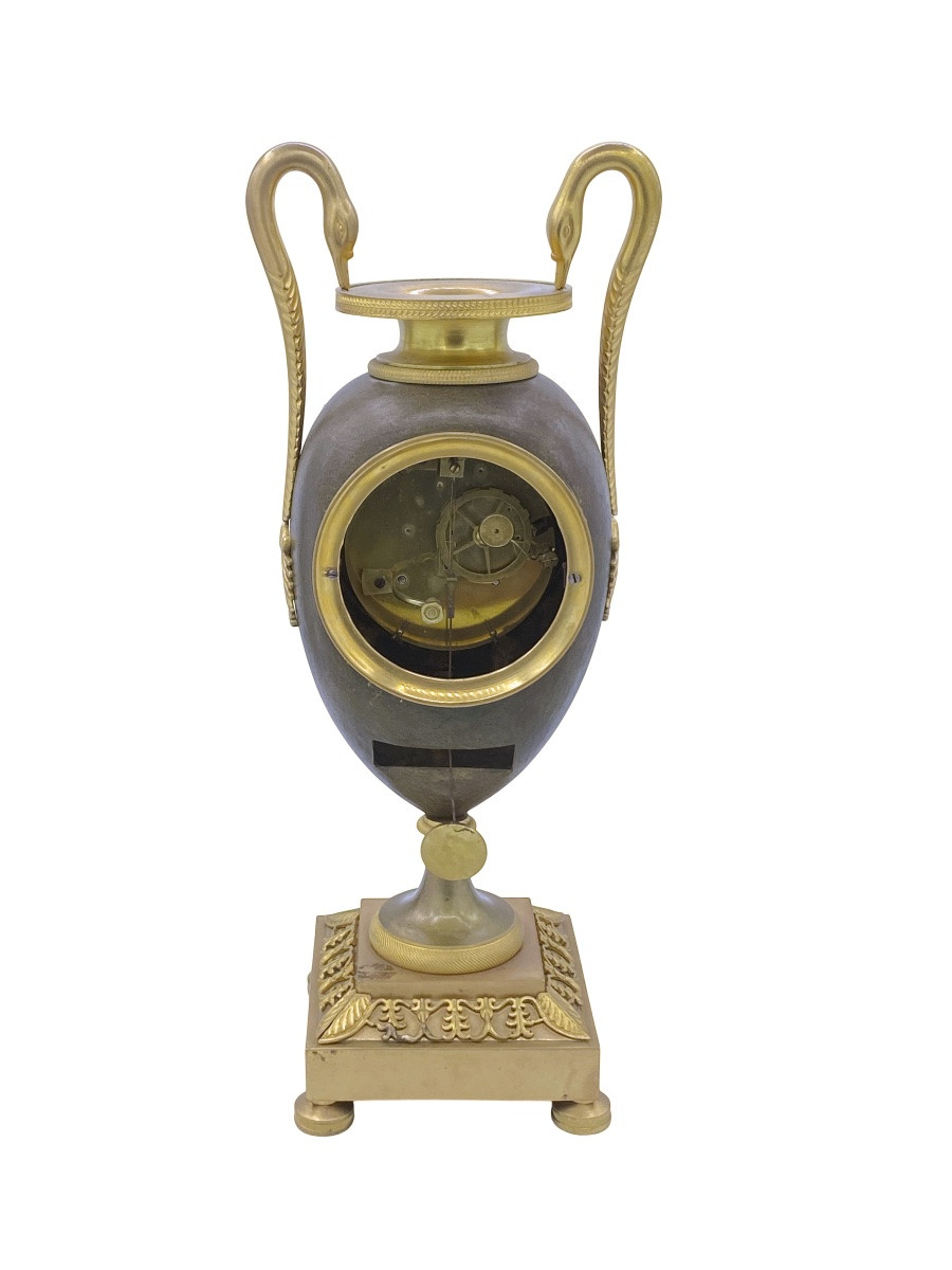 Pendule de cheminée française en bronze doré signée Lepine, vendue en l’état pour réparation-photo-4