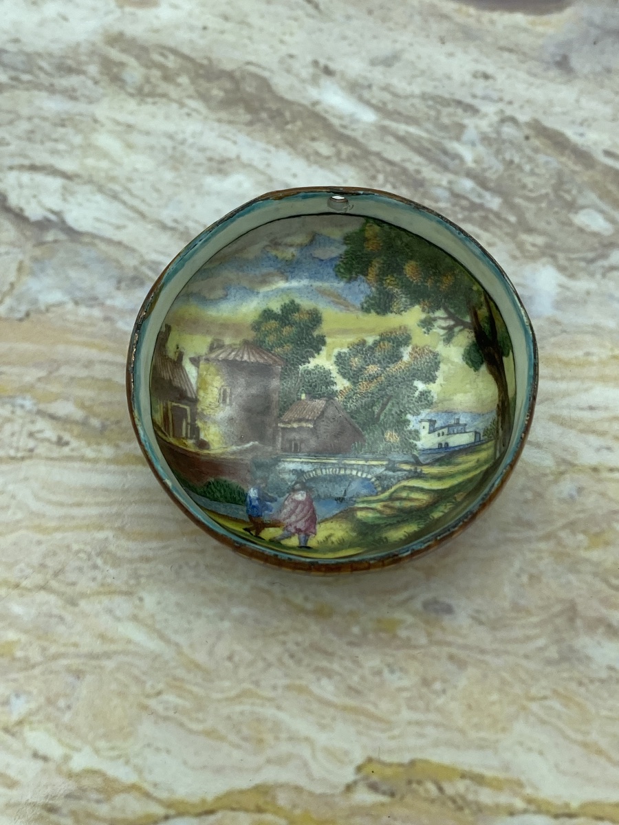 Médaillon en émail polychrome pour montre de poitrine, fin du XVIIe siècle-photo-2