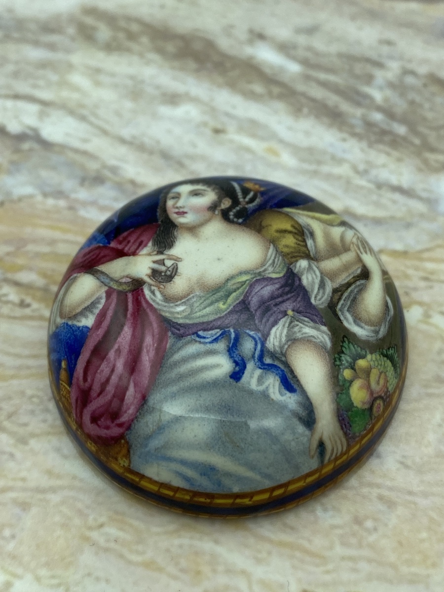 Médaillon en émail polychrome pour montre de poitrine, fin du XVIIe siècle-photo-4