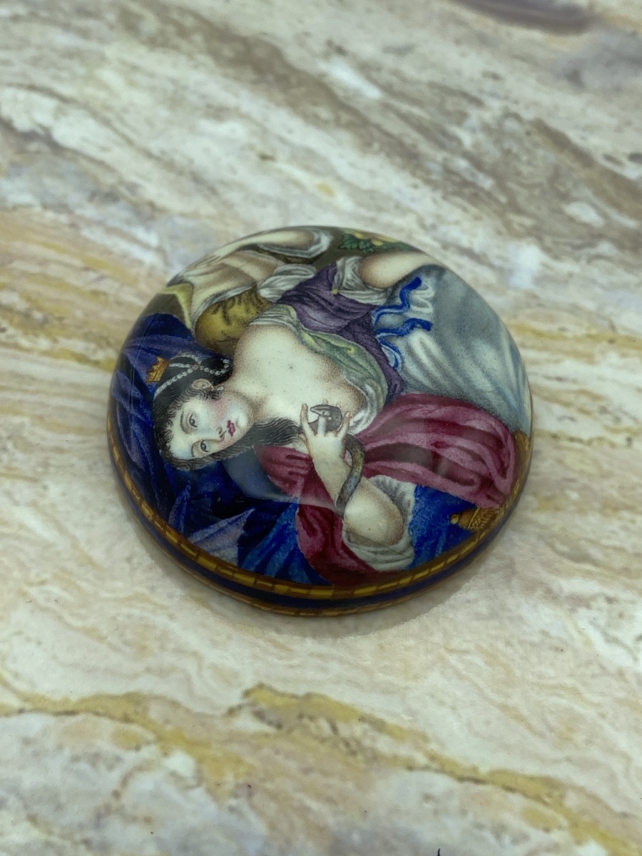 Médaillon en émail polychrome pour montre de poitrine, fin du XVIIe siècle-photo-2