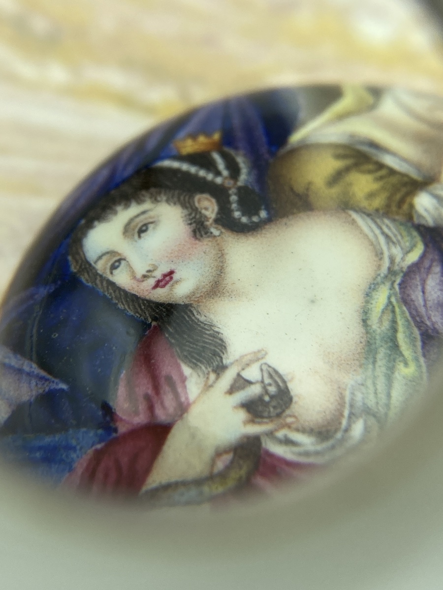Médaillon en émail polychrome pour montre de poitrine, fin du XVIIe siècle-photo-3