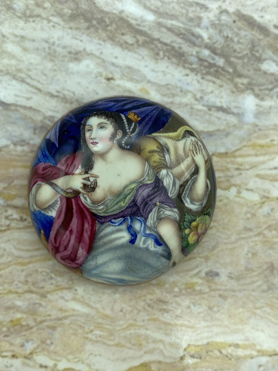 Médaillon en émail polychrome pour montre de poitrine, fin du XVIIe siècle-photo-4