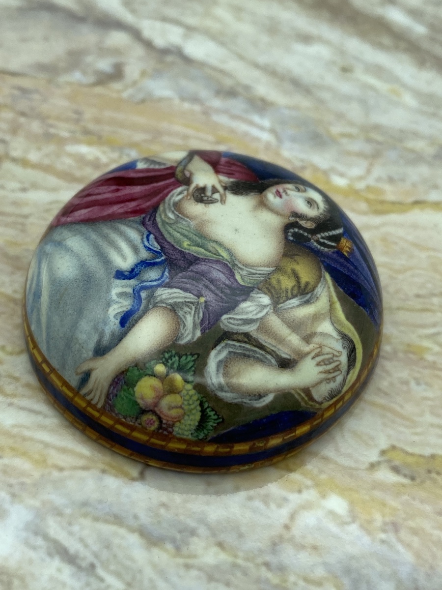 Médaillon en émail polychrome pour montre de poitrine, fin du XVIIe siècle-photo-5