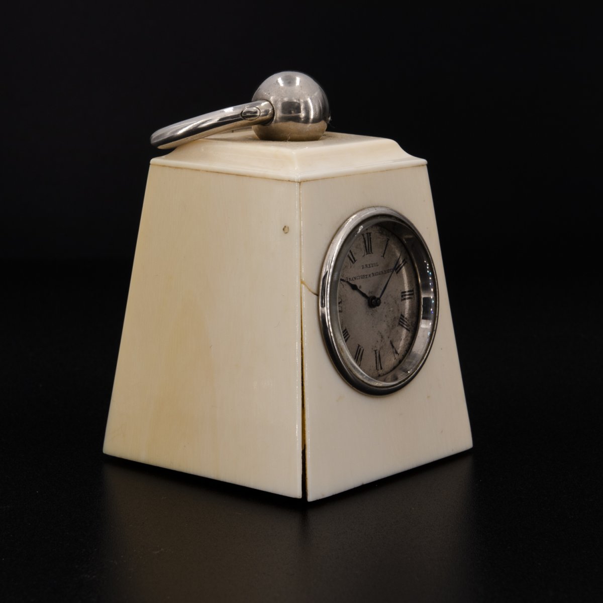 Small Ivory Carriage Clock With Box-photo-4