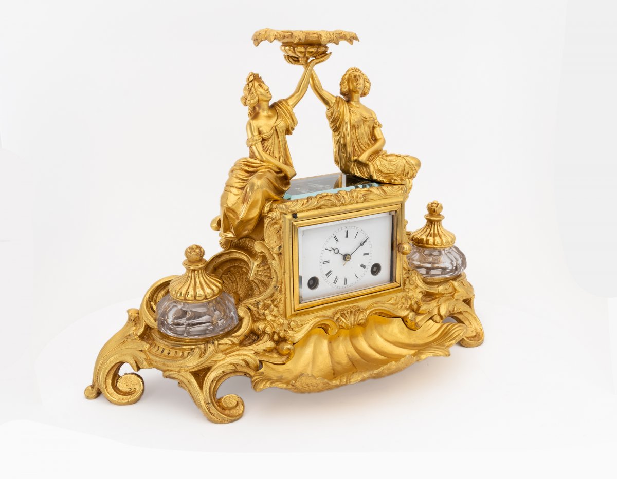 Horloge Français de style Pendule D'Officier en forme d'Encrier-photo-3