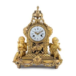 French Louis XVI Mantle Clock Signed G.me Gille Fils A Paris 