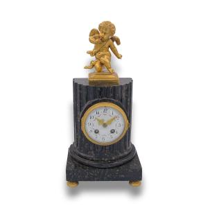 French Mantel Clock Marble And Ormolu Half And Hour Chime Untested As-is Repair