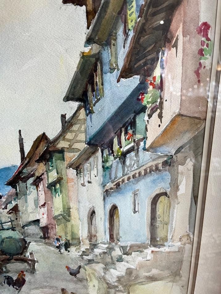 Gouache Alsatian Village Eguisheim-photo-2
