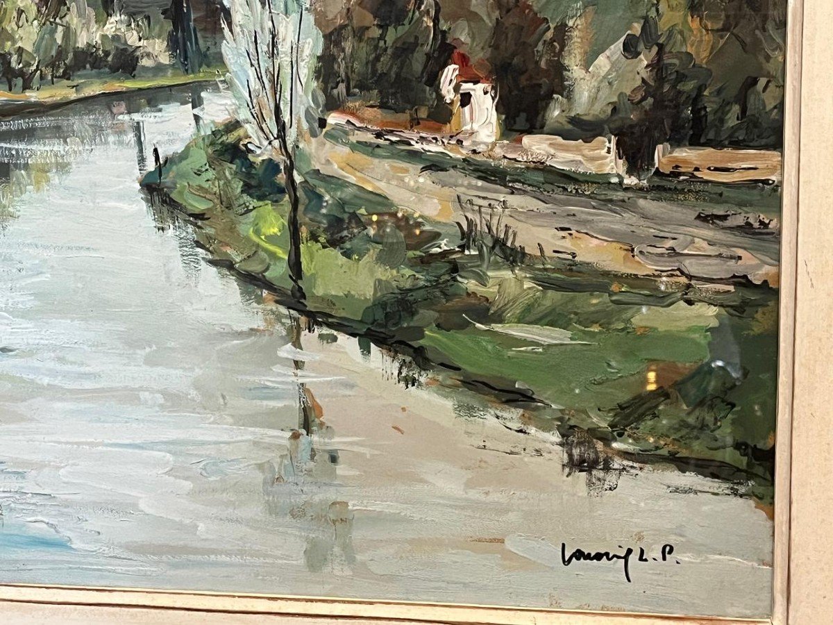 Oil On Cardboard (champigny Sur Marne) Lp Robert Lavoine-photo-4