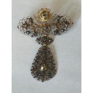 Broche 18 Eme Or Et Diamants