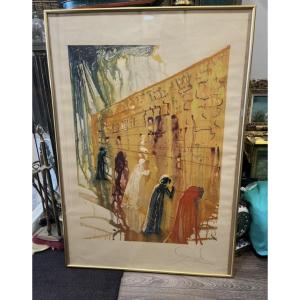 Lithograph Of The Wailing Wall By Dalí
