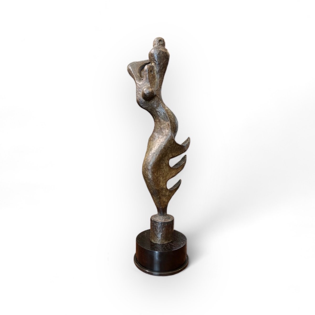 Mikio Yamauchi (1907-1975) "chanter Dans La Brise Printanière" Bronze  Japon 1961