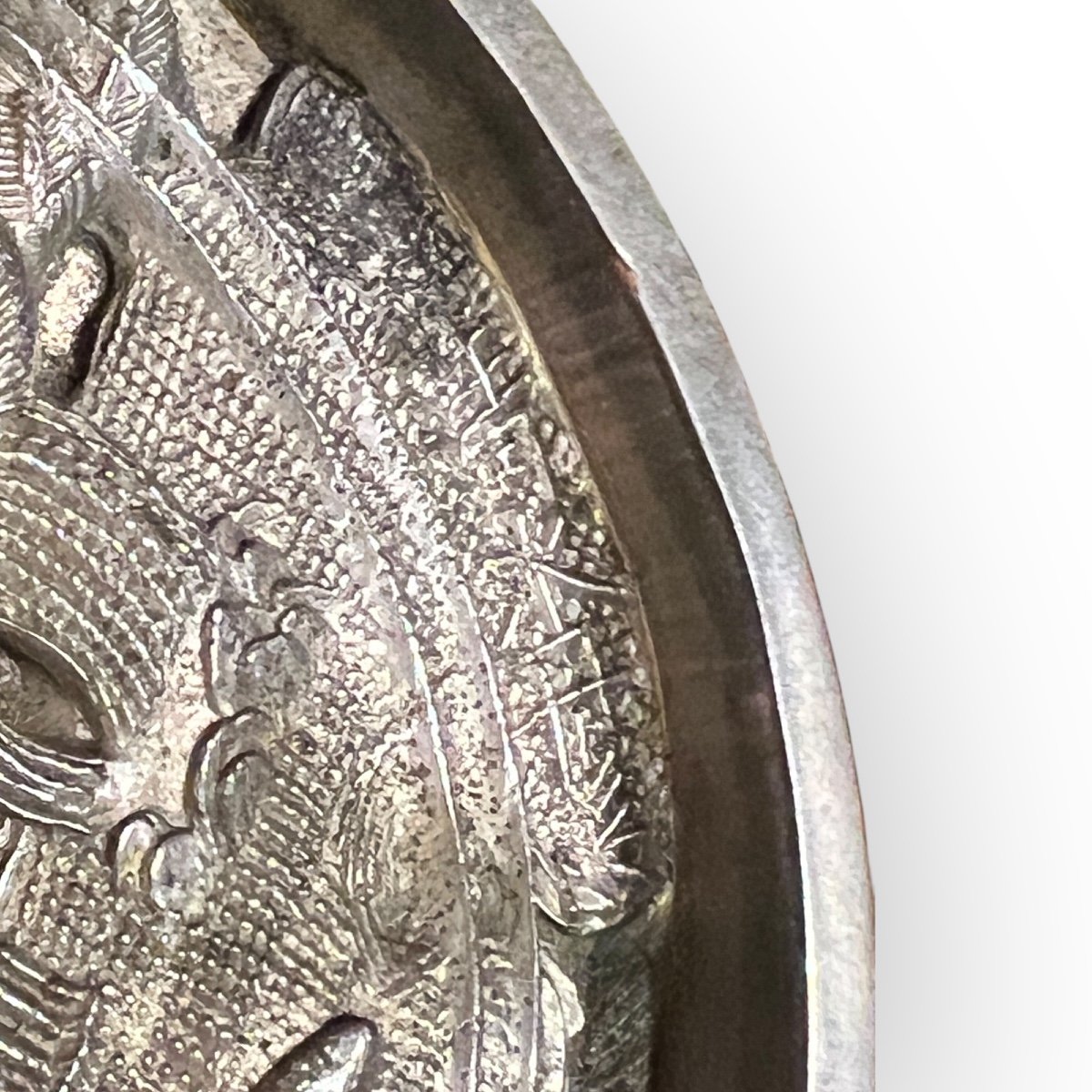 Miroir Japonais En Bronze Et Sa Boite En Laque, Japon, époque Edo, 18ème Siècle -photo-2