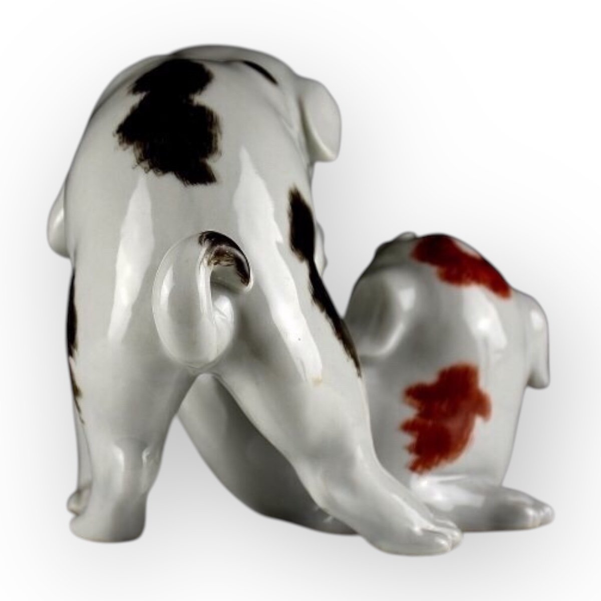 Japon, Deux Petits Chiens, Porcelaine De Kutani, Vers 1900-1920-photo-4