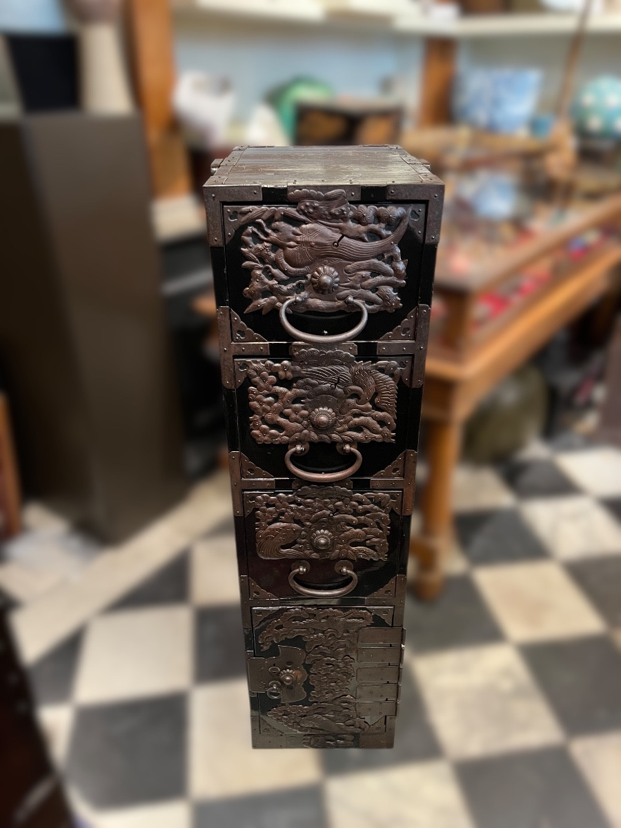 Japon, Rare  Tansu/commode Japonaise, Meuble De Commande, Meiji-photo-2