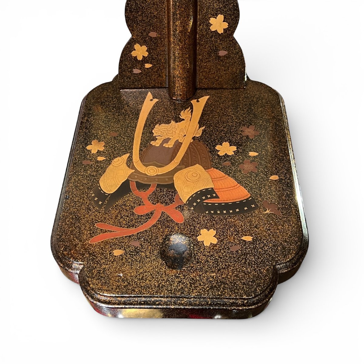 Tachi Kake, porte sabre, en Laque Kabuto & Shishi — Japon 19ème siècle-photo-4