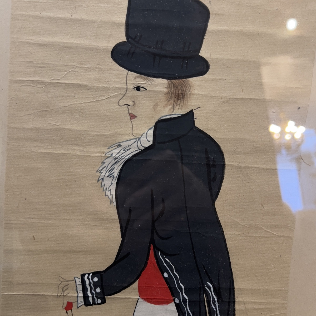 Japon, Peinture  représentant un étranger, fin de l’époque Edo – début de l’époque Meiji-photo-3