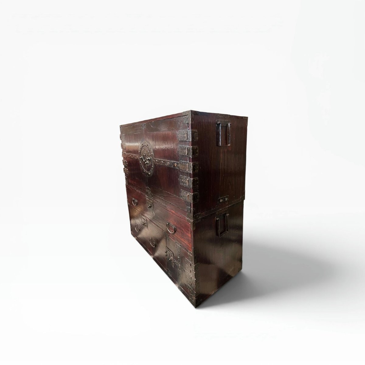 Japon, commode, Kannon-biraki kasane tansu en deux corps, époque Edo-Meiji-photo-2