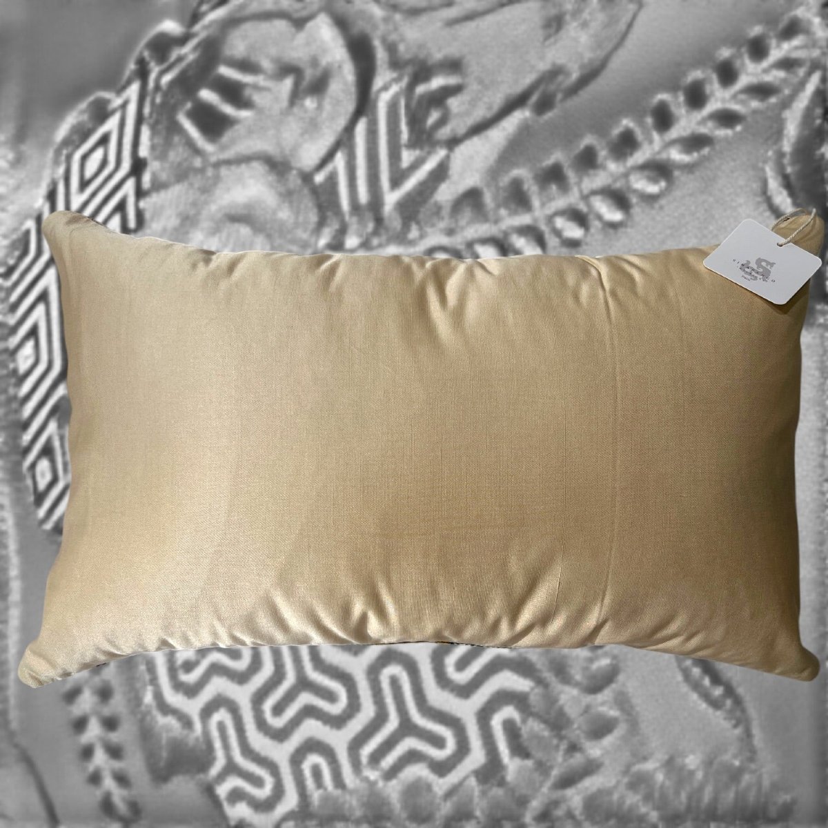 Japon, Coussin exclusif Sinapango Interiors en tissage Nishijin vintage.-photo-4