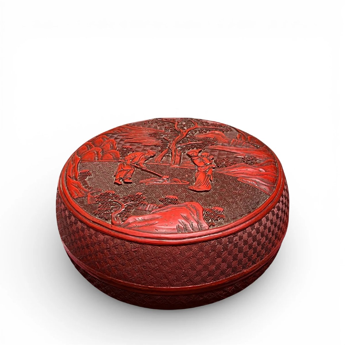 Red  Cinnabar Lacquer Box,  China, 19th Century, Qing Dynasty-photo-2