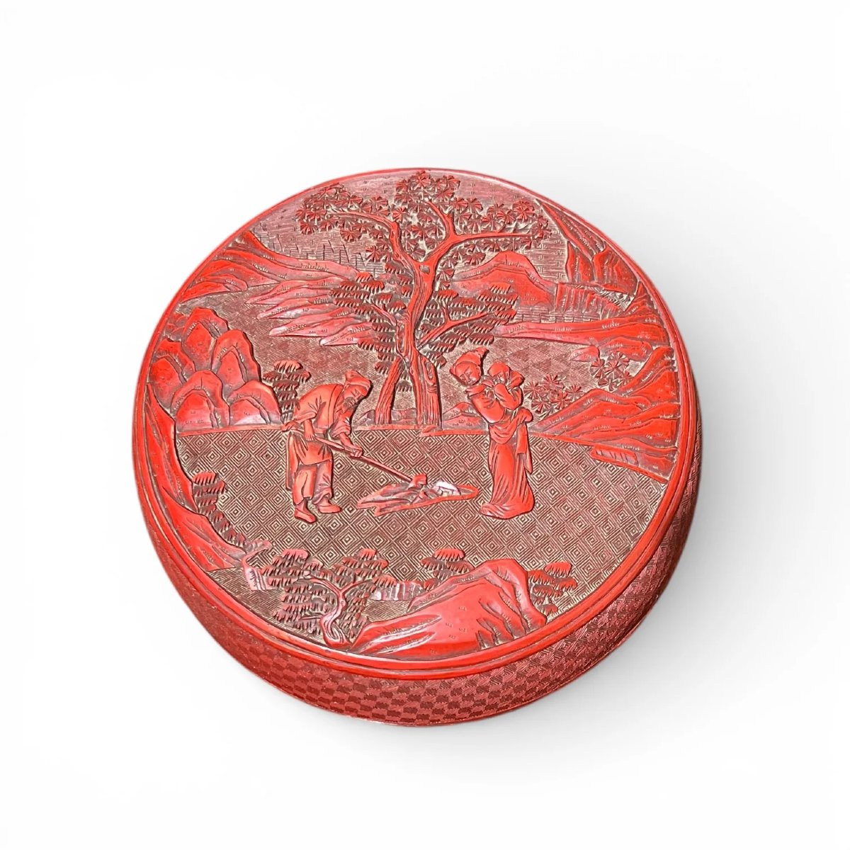Red  Cinnabar Lacquer Box,  China, 19th Century, Qing Dynasty-photo-3
