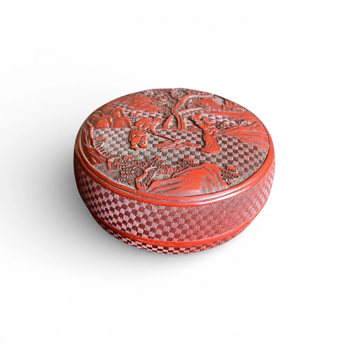 Red  Cinnabar Lacquer Box,  China, 19th Century, Qing Dynasty-photo-2