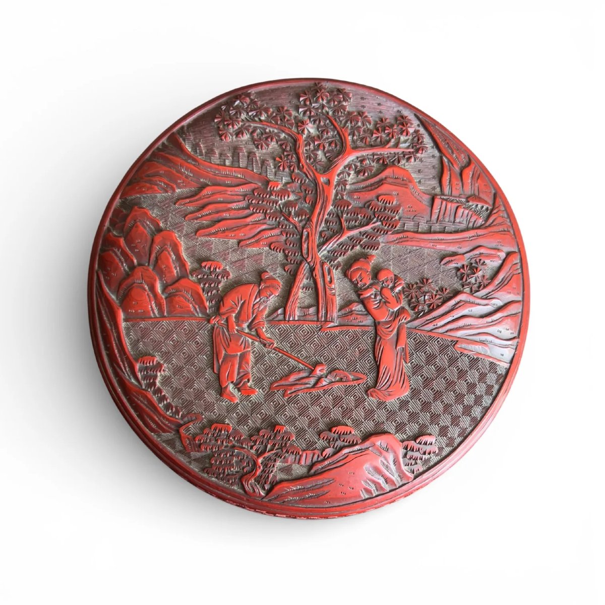 Red  Cinnabar Lacquer Box,  China, 19th Century, Qing Dynasty
