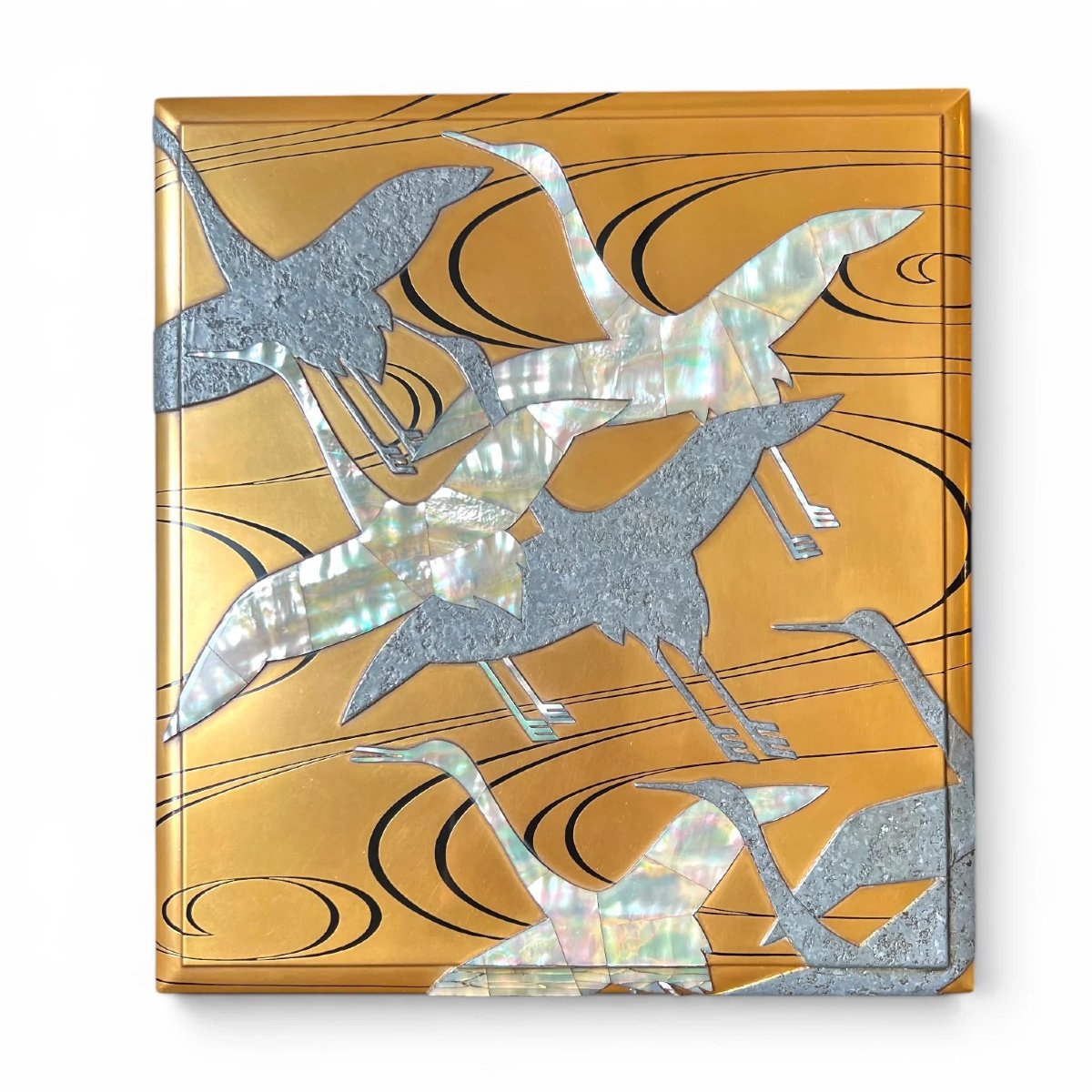  Japanese Lacquered Suzuribako Decorated With Cranes After Kōrin, Heian Zōhiko, Taishō–shōwa
