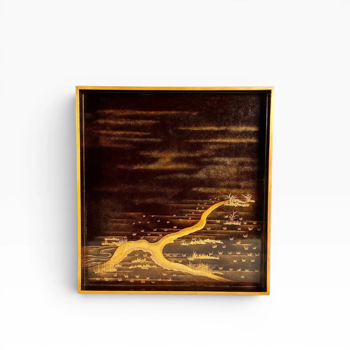 Japan, Lacquered Suzuribako Decorated With Sparrows By The Water, Late Edo–early Meiji Periods-photo-1