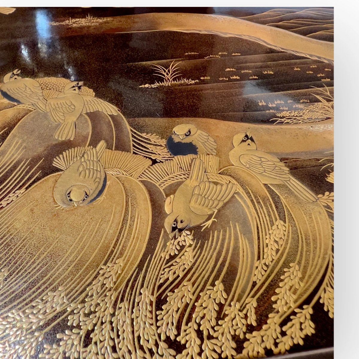 Japan, Lacquered Suzuribako Decorated With Sparrows By The Water, Late Edo–early Meiji Periods-photo-2