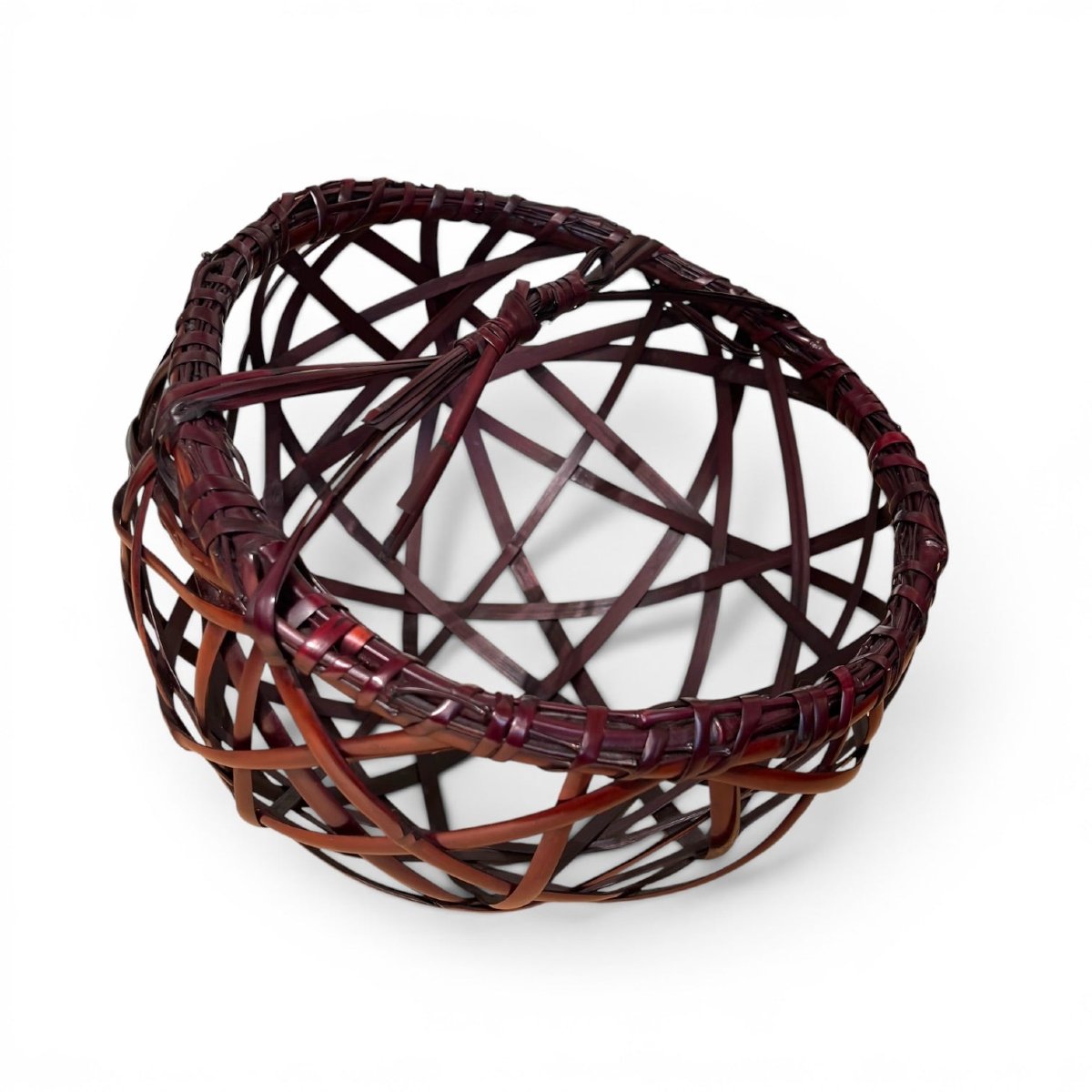 Japan—iida Seiseki—large Bamboo Hanakago Flower Basket, Titled *sora No Shi*-photo-2