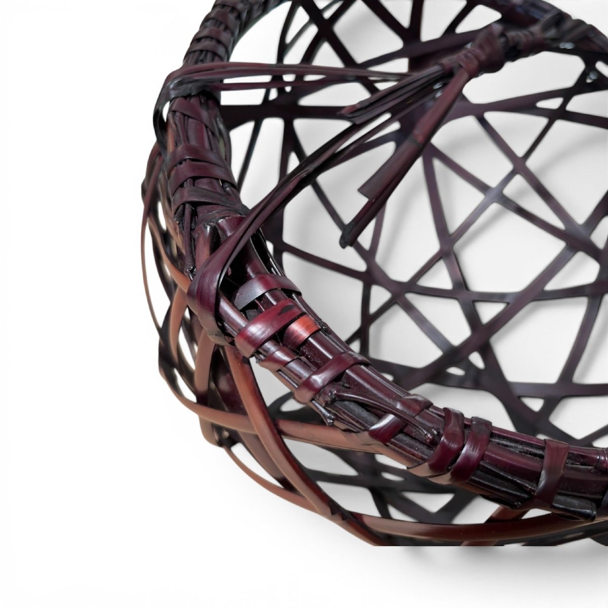 Japan—iida Seiseki—large Bamboo Hanakago Flower Basket, Titled *sora No Shi*-photo-1