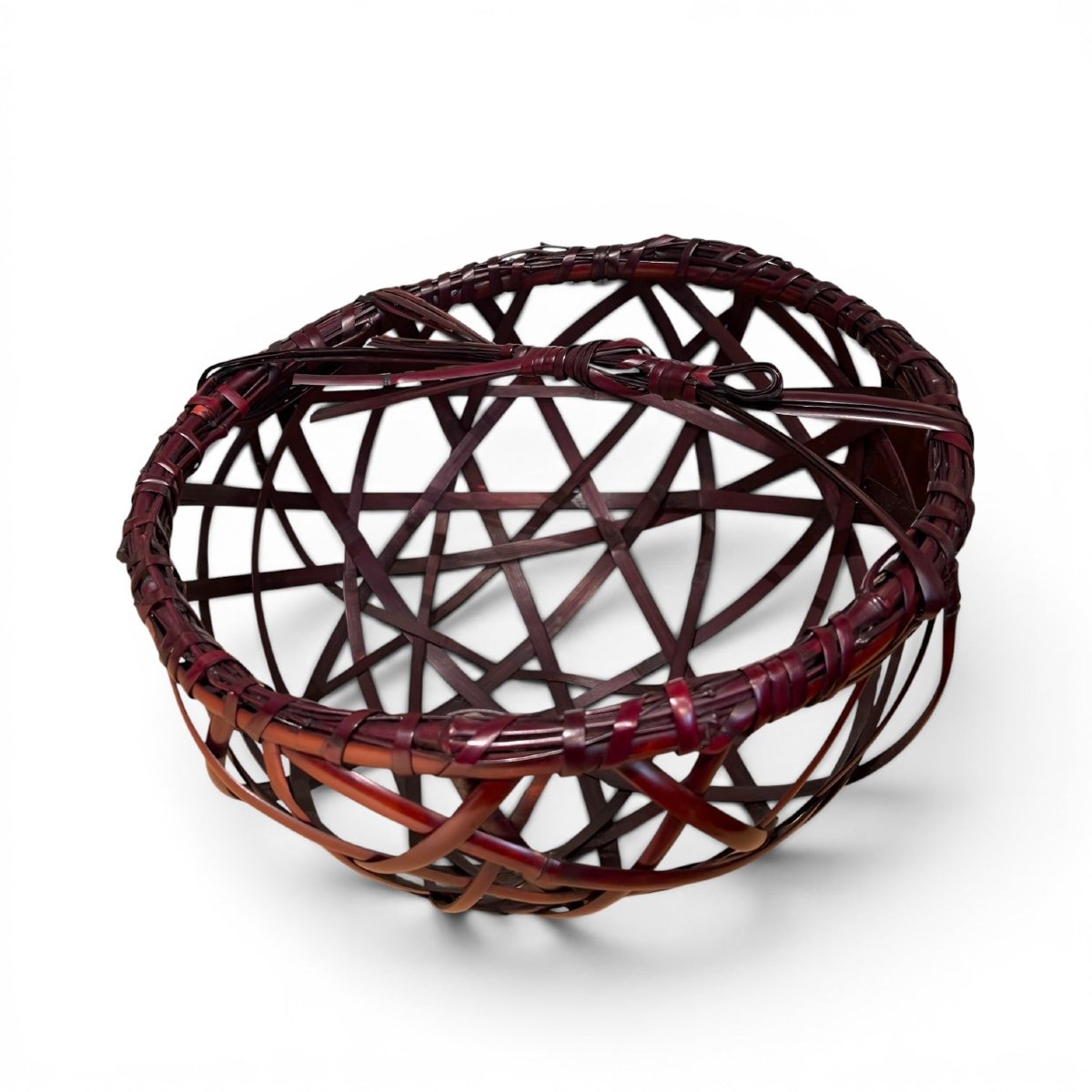 Japan—iida Seiseki—large Bamboo Hanakago Flower Basket, Titled *sora No Shi*