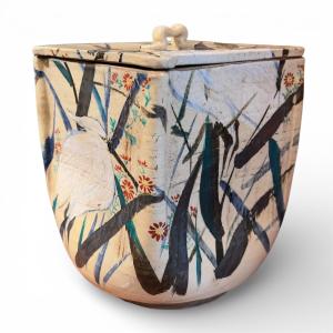 Mizusashi aux Aigrettes , Kenzan, attr à Miura Kenya (Kenzan VI), Japon, 19ème s 