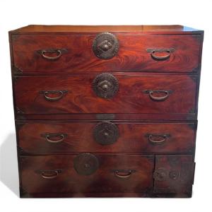 Ishō-dansu japonais du XIXe siècle en deux coffres superposés, commode à vêtements Japonaise