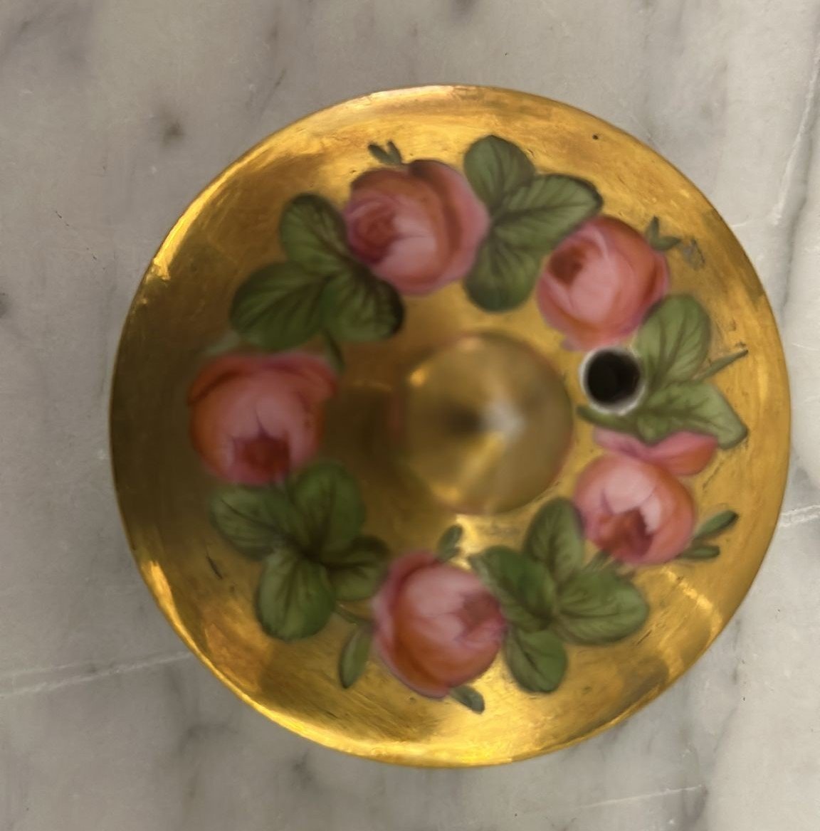 Locré Manufactory - Pouyat And Russinger - Pouring Teapot With Gold Base And Bouquet Of Roses.-photo-4
