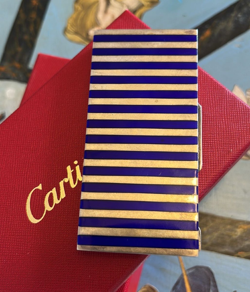 Cigarette Case In Solid Silver Cartier-photo-2
