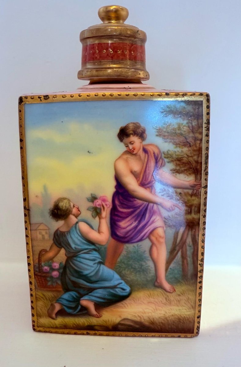 A Vienna Porcelain And Enamel Tea Caddy-photo-3