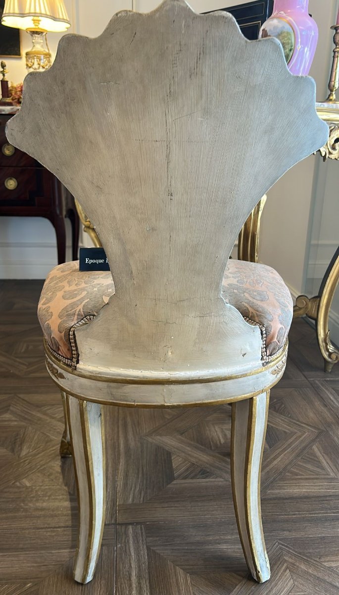 Lacquered And Gold Armchair, Naples, 18th Century-photo-2