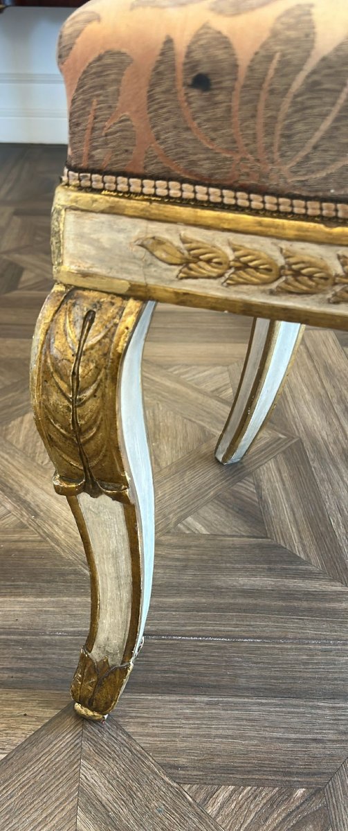 Lacquered And Gold Armchair, Naples, 18th Century-photo-3