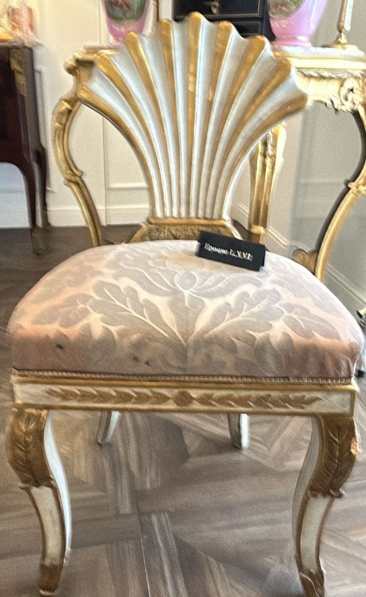 Lacquered And Gold Armchair, Naples, 18th Century