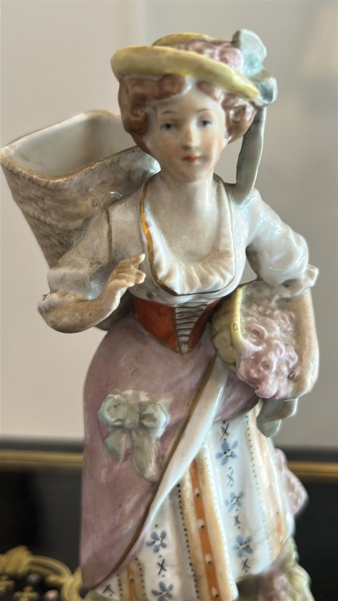 Pair Of Capodimonte Porcelain Figurines -photo-4