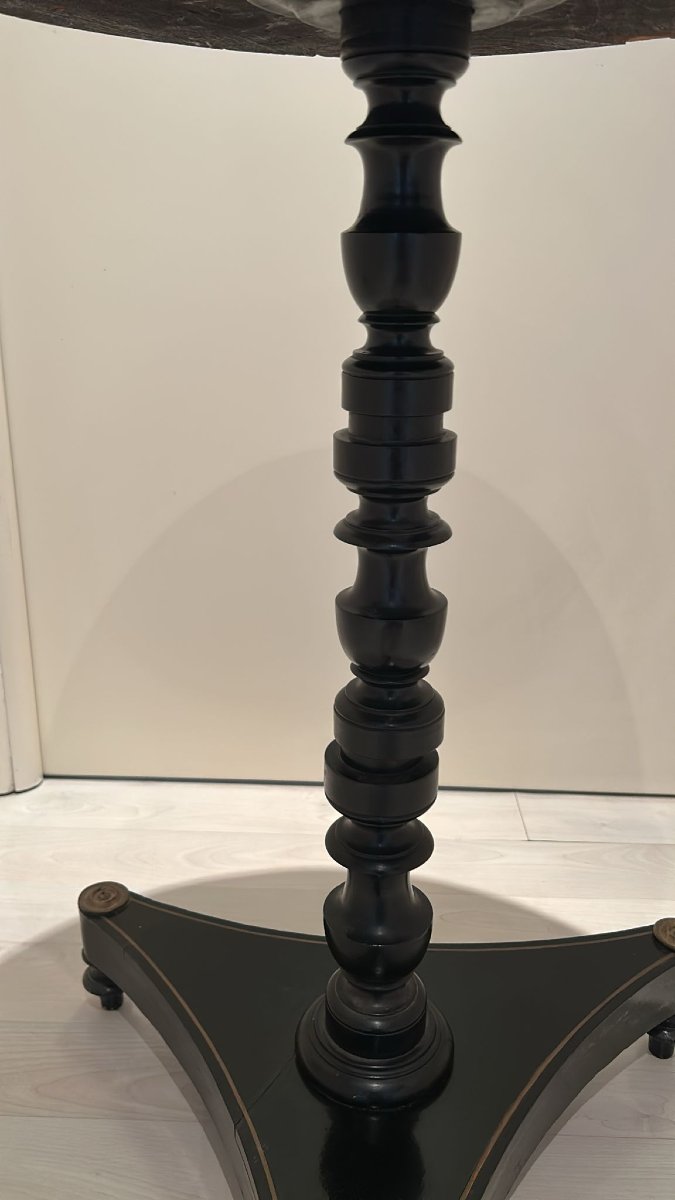 Charles X-era Ebonized Wooden Coffee Table-photo-2