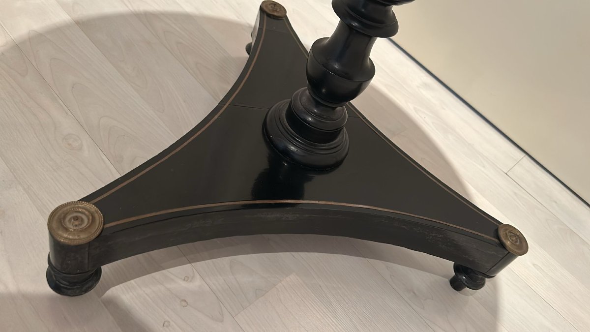Charles X-era Ebonized Wooden Coffee Table-photo-3