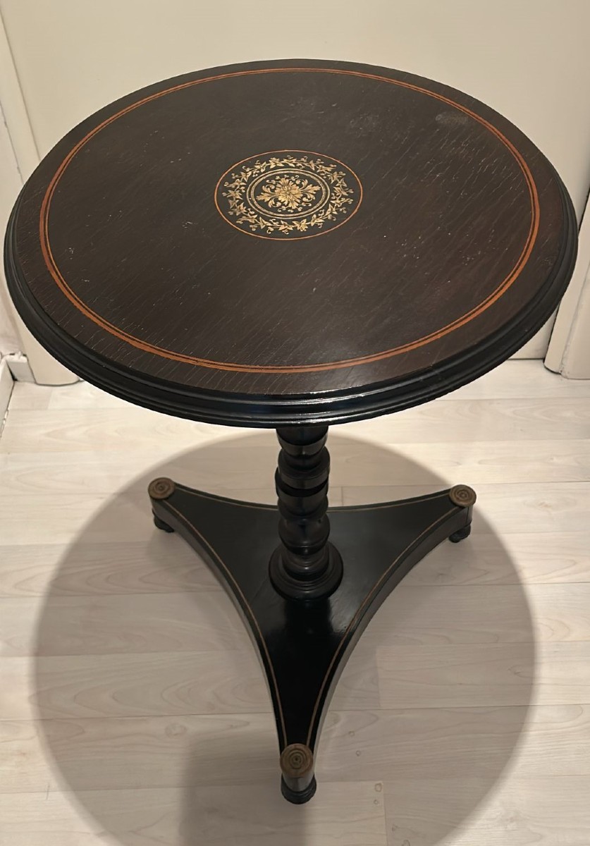 Charles X-era Ebonized Wooden Coffee Table
