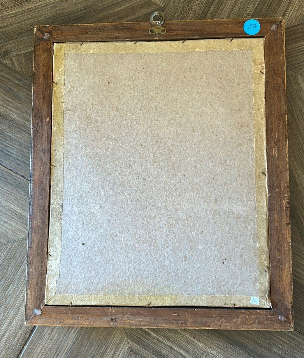 Peinture sur soie, XVIIIe siècle. Saint Jérôme le Pénitent. -photo-1