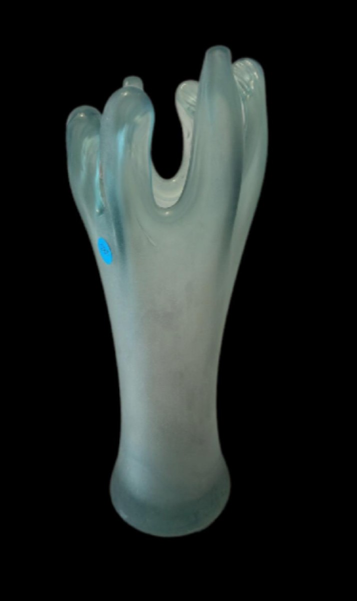 Aquamarine Blown Glass Vase.-photo-2