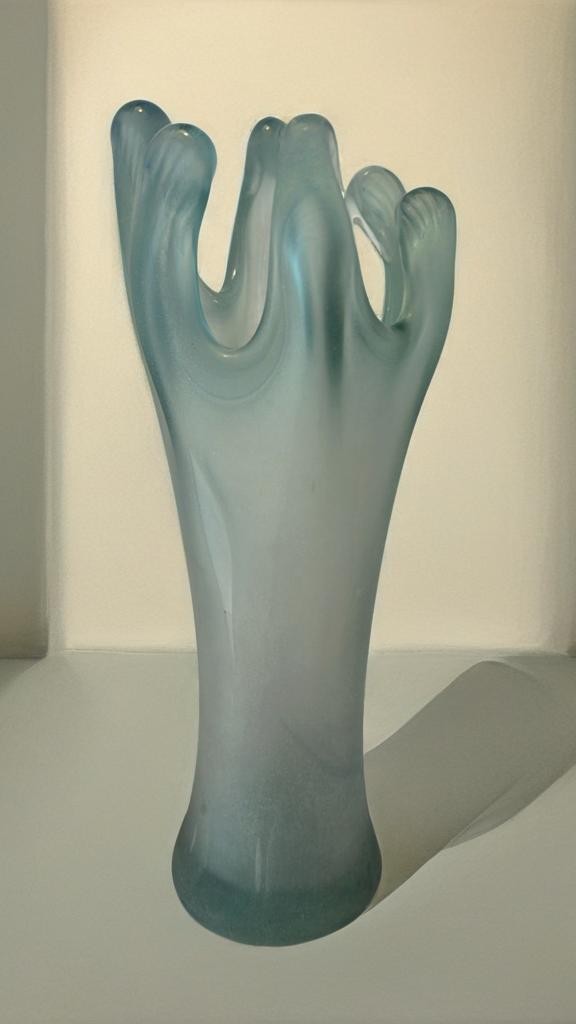 Aquamarine Blown Glass Vase.