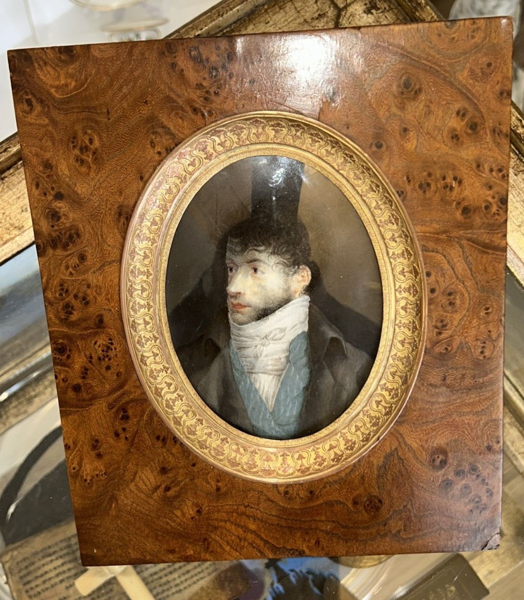 A Beautiful Early 19th-century Miniature Portrait Of A Man.