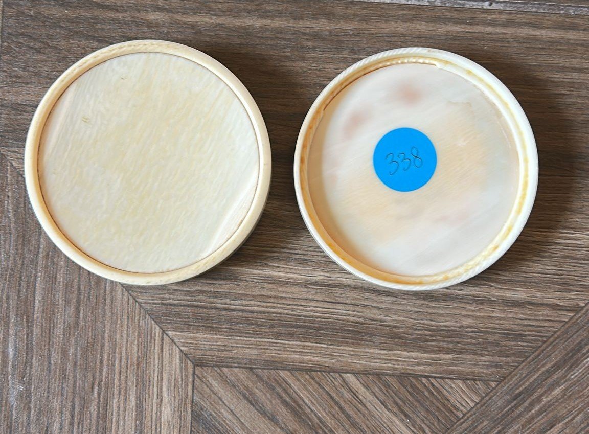 Coffret en ivoire du XVIIIe siècle, renferme une miniature peinte -photo-2